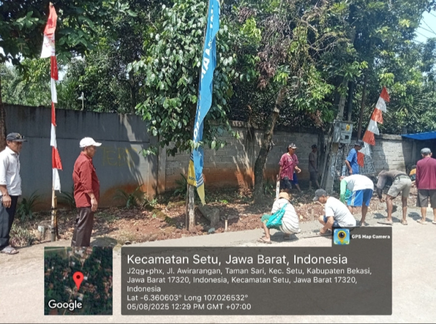 Pelebaran Jalan Desa TamanSari Jl.KP Awirarangan RT/RW 001/005 : Upaya Meningkatkan Aksesibilitas dan Pertumbuhan Ekonomi Desa yang maju dimulai dari infrastruktur yang memadai.
